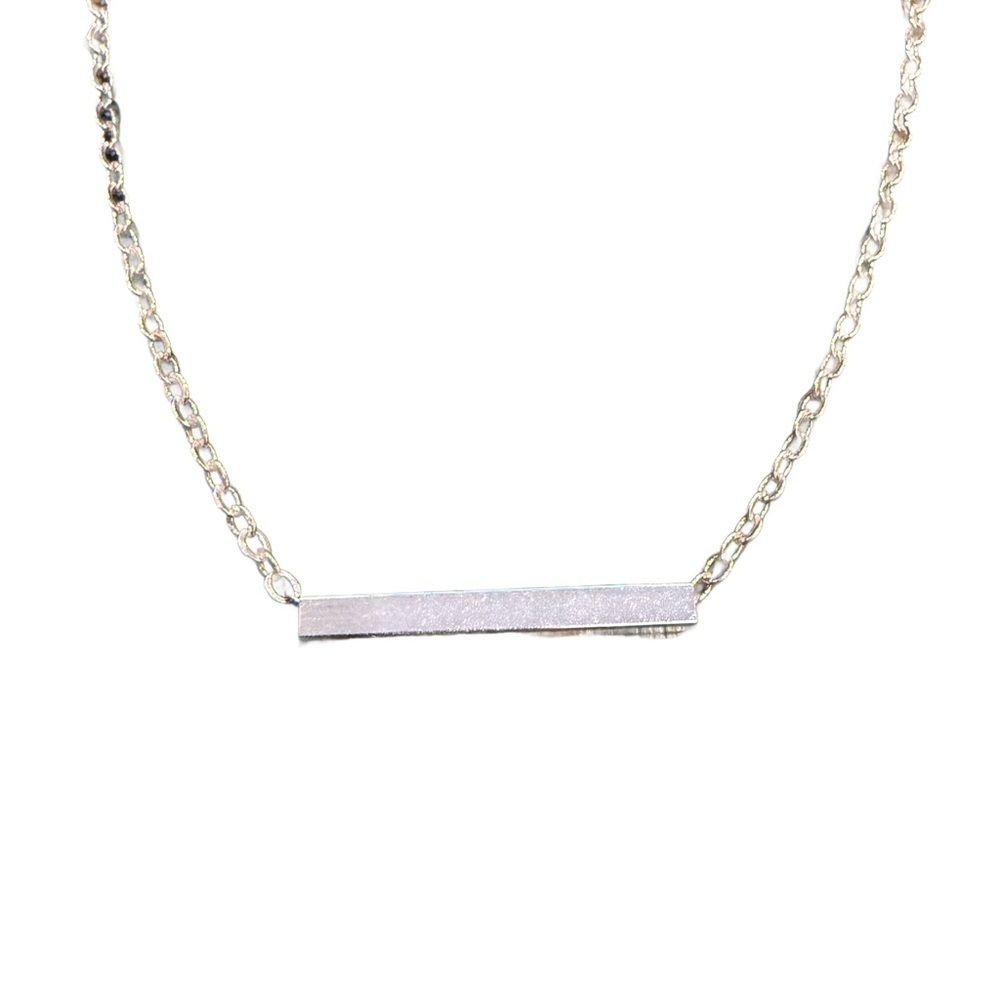 Rose Gold Bar Slider Adjustable Necklace